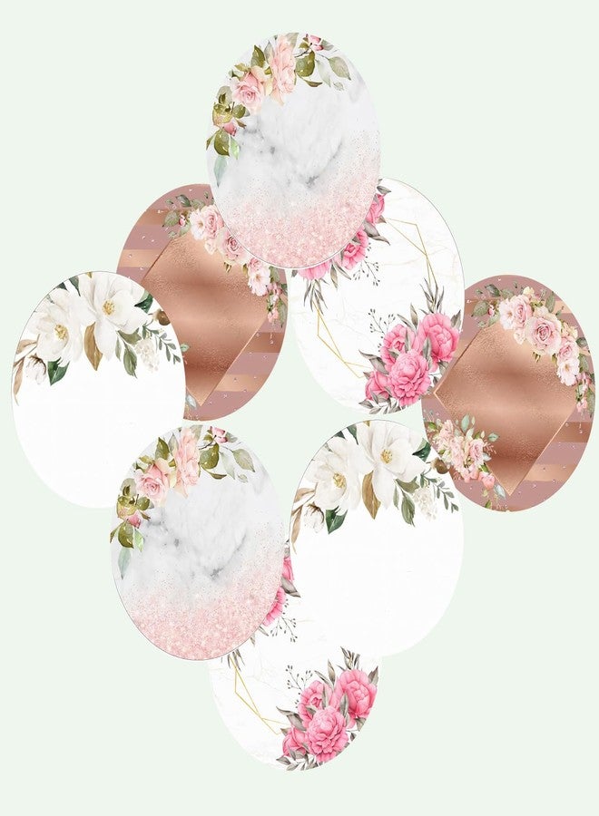 SLGIFT Vinyl Round Floral Theme Sticker, Self-Adhesive Vinyl Stickers, 40 Pieces, 2 x 2 Inches Round Sticker, 4 Unique Designs, R155 - Image 3